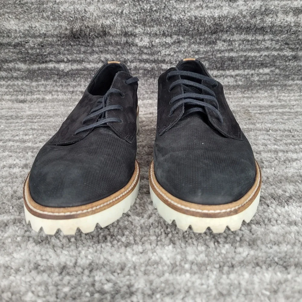 ECCO Mens Tredtray‎ Black Nubuck Leather Derby Shoes Size 41 US 10-10.5